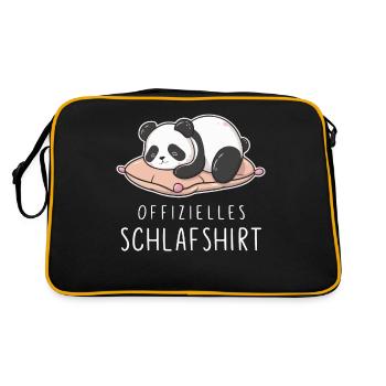Panda Panda Bear Pandas - Retro Bag - black/gold - Back