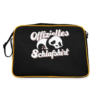 Panda Panda Bear Pandas - Retro Bag - black/gold - Back