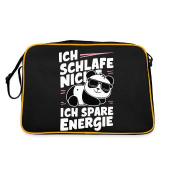 Panda Panda Bear Pandas - Retro Bag - black/gold - Back