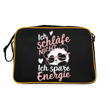 Panda Panda Bear Pandas - Retro Bag - black/gold - Back