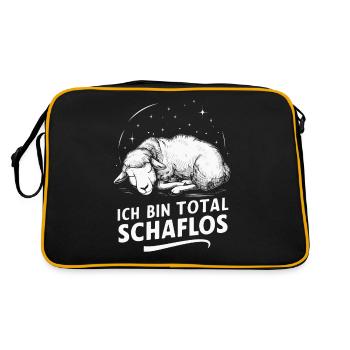 moutons, troupeau de moutons, ferme, agriculteur, berger - Sac Retro - noir/or - Dos