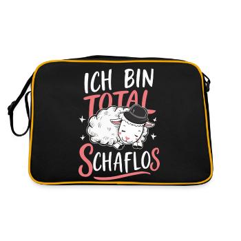 moutons, troupeau de moutons, ferme, agriculteur, berger - Sac Retro - noir/or - Dos