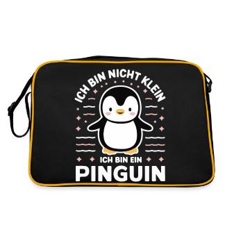 Pingouin, petits pingouins, manchot empereur - Sac Retro - noir/or - Dos