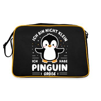 Pinguin Zwergpinguine Kaiserpinguin - Retro Tasche - Schwarz/Gold - Hinten