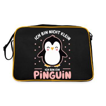 Pinguin Zwergpinguine Kaiserpinguin - Retro Tasche - Schwarz/Gold - Hinten