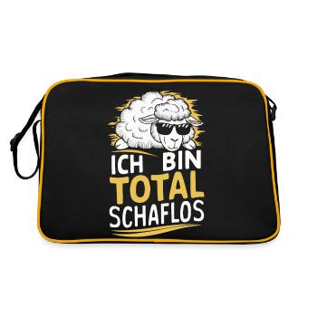 moutons, troupeau de moutons, ferme, agriculteur, berger - Sac Retro - noir/or - Dos