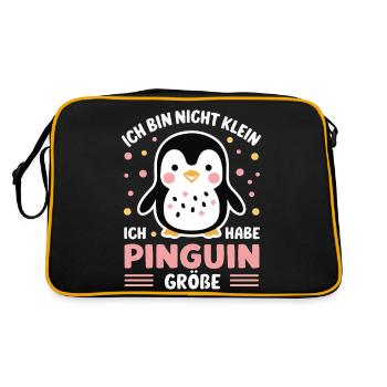 Pinguin Zwergpinguine Kaiserpinguin - Retro Tasche - Schwarz/Gold - Hinten