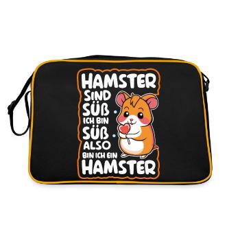 Hamster Golden Hamster Dwarf Hamster - Retro Bag - black/gold - Back