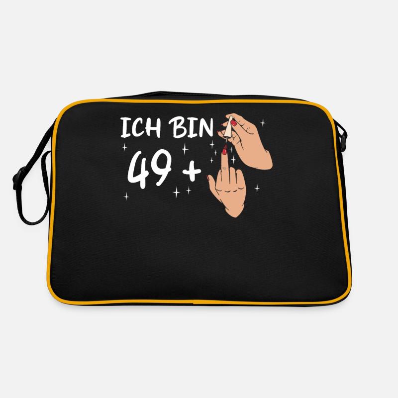 Geburtstagsgeschenk 50 Jahre Geburtstagskind - Retro Tasche - Schwarz/Gold