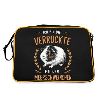 Guinea Pig Shorthair Longhair Crested Dogs - Retro Bag - black/gold - Back