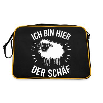 moutons, troupeau de moutons, ferme, agriculteur, berger - Sac Retro - noir/or - Dos