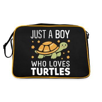 Turtle Sea Turtle Turtle Animal - Retro Bag - black/gold - Back