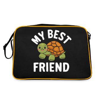 Turtle Sea Turtle Turtle Animal - Retro Bag - black/gold - Back