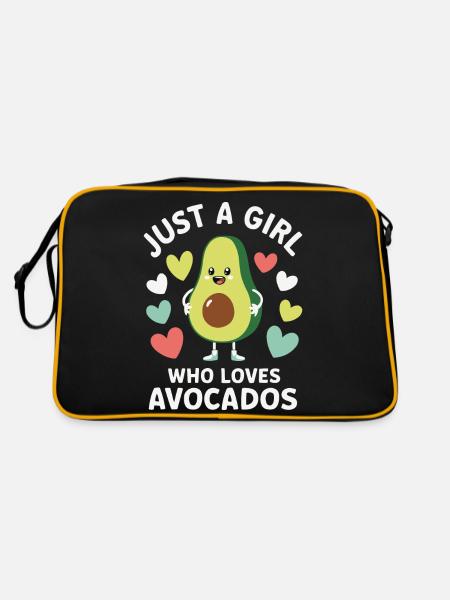 Avocado Essen Guacamole Vegan - Retro Tasche - Schwarz/Gold - Hinten
