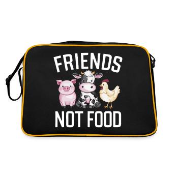 Vegetarian Vegan Veggie Vegetarian - Retro Bag - black/gold - Back