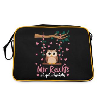 oiseau de nuit hibou hibou oiseau - Sac Retro - noir/or - Dos