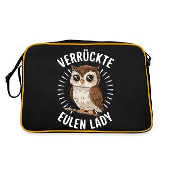 oiseau de nuit hibou hibou oiseau - Sac Retro - noir/or - Dos