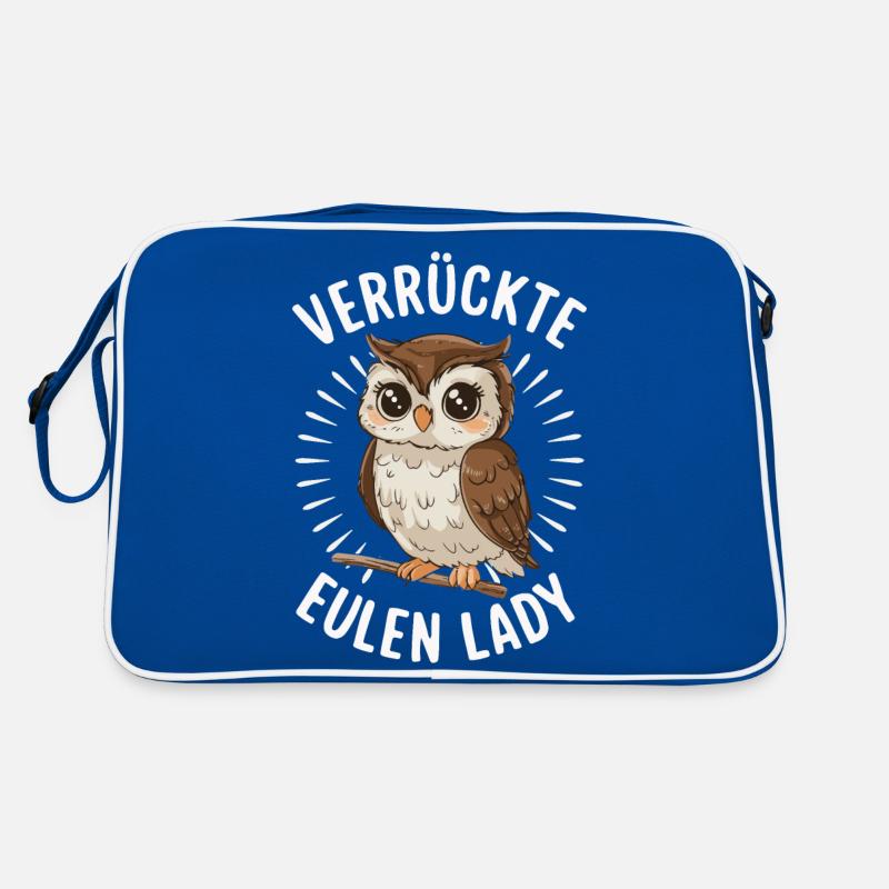 Nachteule Eule Eulen Vogel Retro Tasche