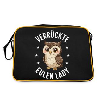 oiseau de nuit hibou hibou oiseau - Sac Retro - noir/or - Dos