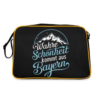 Freistaat Bayern Bayrisch - Retro Tasche - Schwarz/Gold - Hinten