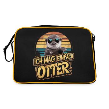 Loutre Loutre de mer - Sac Retro - noir/or - Dos