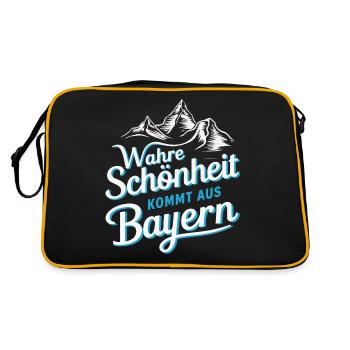 Freistaat Bayern Bayrisch - Retro Tasche - Schwarz/Gold - Hinten