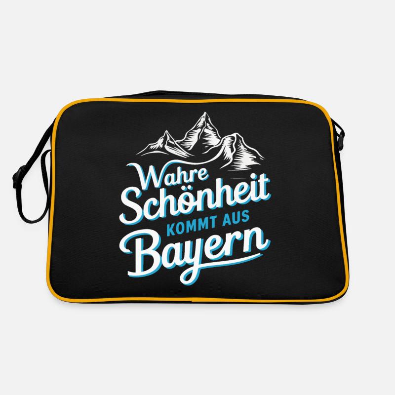 Freistaat Bayern Bayrisch - Retro Tasche - Schwarz/Gold