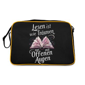 Book Reading Books Book Nerd Bookworm - Retro Bag - black/gold - Back