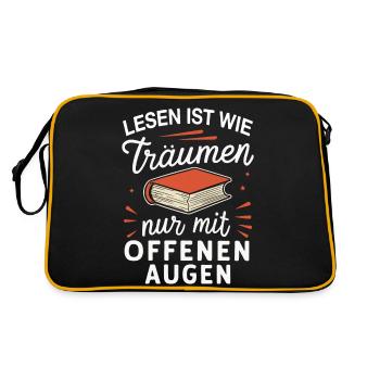 Book Reading Books Book Nerd Bookworm - Retro Bag - black/gold - Back