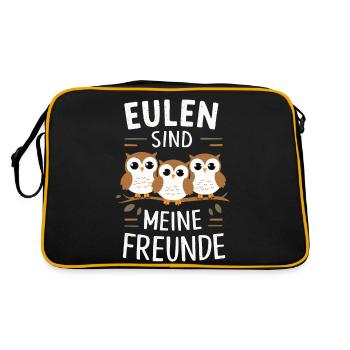 oiseau de nuit hibou hibou oiseau - Sac Retro - noir/or - Dos
