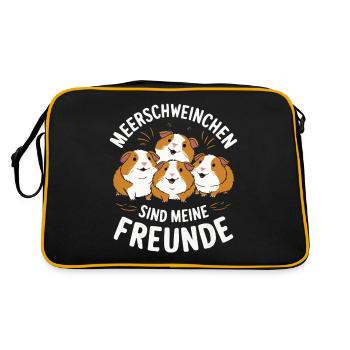 Cochon d’Inde Shorthair Longhair Chiens à crête - Sac Retro - noir/or - Dos