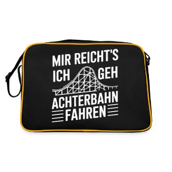 Achterbahn Freizeitpark Roller Coaster - Retro Tasche - Schwarz/Gold - Hinten
