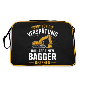 Excavator Driver Construction Worker Construction Site Construction Machine - Retro Bag - black/gold - Back