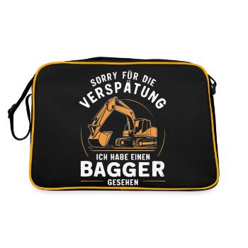 Excavator Driver Construction Worker Construction Site Construction Machine - Retro Bag - black/gold - Back
