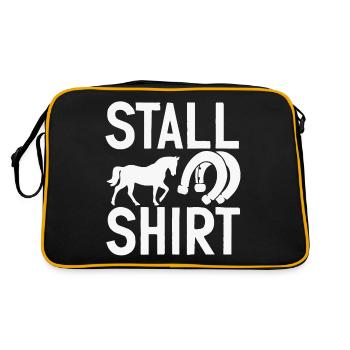 Pferd Reiten Pferdereiten Reiter Pferde Reitsport - Retro Tasche - Schwarz/Gold - Hinten