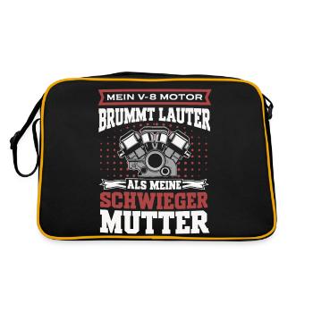 Moteur V8 8 cylindre cylindrée Tuning de voiture tuner - Sac Retro - noir/or - Dos
