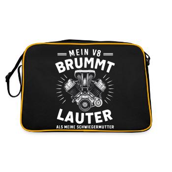 Moteur V8 8 cylindre cylindrée Tuning de voiture tuner - Sac Retro - noir/or - Dos
