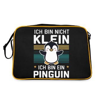 Pinguin Zwergpinguine Kaiserpinguin - Retro Tasche - Schwarz/Gold - Hinten