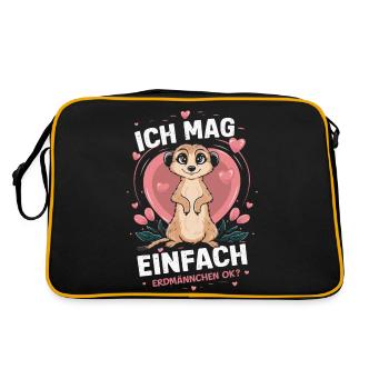 Meerkat Scratching Animal - Retro Bag - black/gold - Back