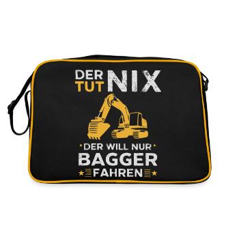 Excavator Driver Construction Worker Construction Site Construction Machine - Retro Bag - black/gold - Back