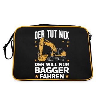 Excavator Driver Construction Worker Construction Site Construction Machine - Retro Bag - black/gold - Back