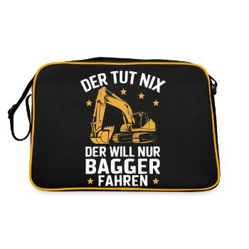Excavator Driver Construction Worker Construction Site Construction Machine - Retro Bag - black/gold - Back