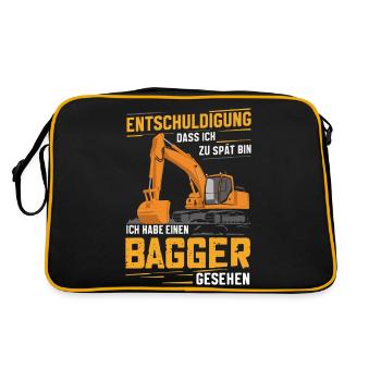 Excavator Driver Construction Worker Construction Site Construction Machine - Retro Bag - black/gold - Back