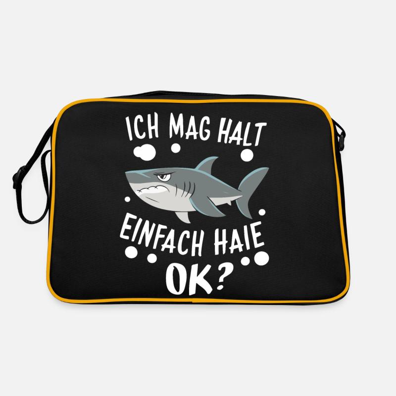 Requin Requin Requins Requin - Sac Retro - noir/or