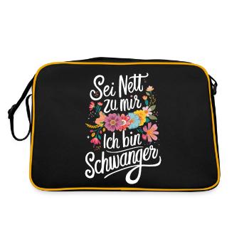 Pregnancy Announce Baby Birth Pregnant - Retro Bag - black/gold - Back