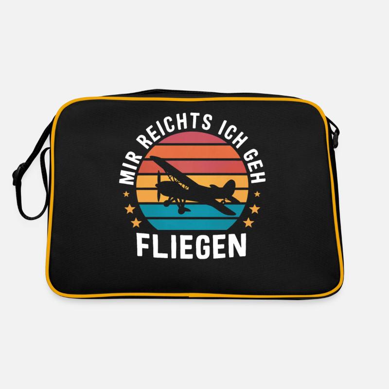 Pilot Piloten Flugzeug Fliegen Luftfahrt - Retro Tasche - Schwarz/Gold