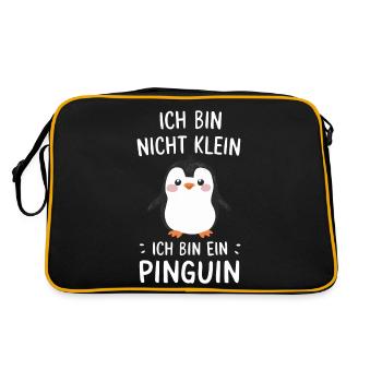 Pinguin Zwergpinguine Kaiserpinguin - Retro Tasche - Schwarz/Gold - Hinten