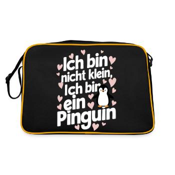 Pinguin Zwergpinguine Kaiserpinguin - Retro Tasche - Schwarz/Gold - Hinten