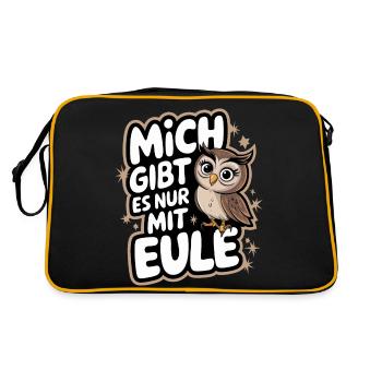 oiseau de nuit hibou hibou oiseau - Sac Retro - noir/or - Dos
