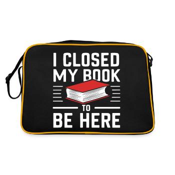 Bücher Buch lesen Bücherei Bibliothek Bücherwurm - Retro Tasche - Schwarz/Gold - Hinten